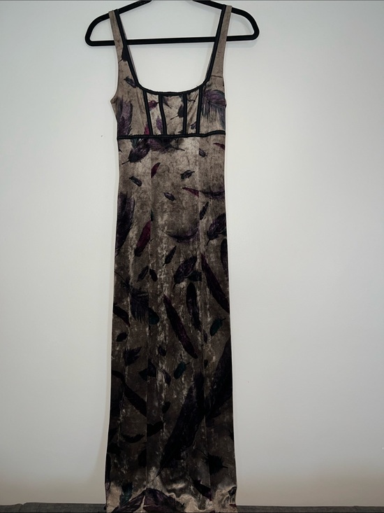 Betsey Johnson Dresses & Skirts - Rare find: VINTAGE BETSEY JOHNSON Feather Velvet Maxi Dress - Small